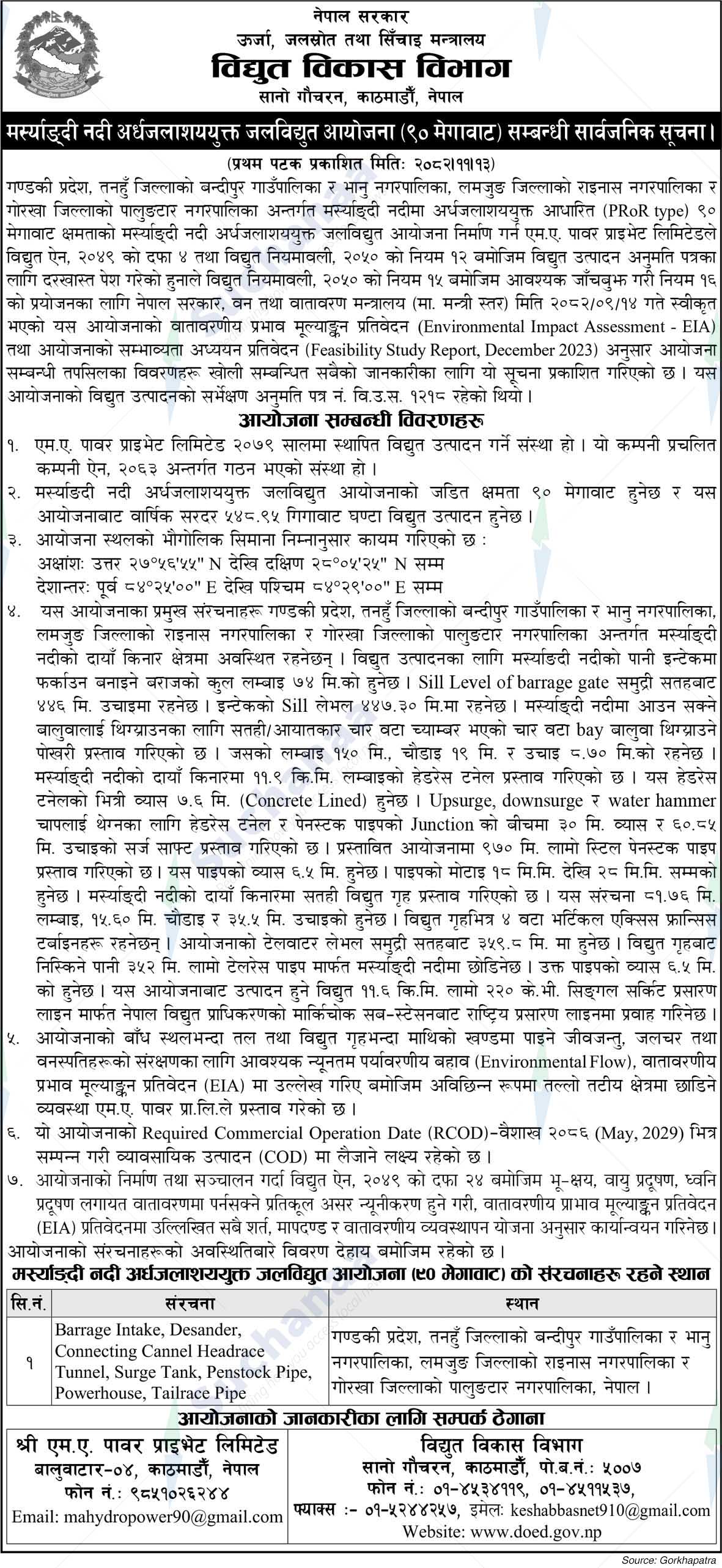 Department of Power Development, Sano Gaucharan, Kathmandu