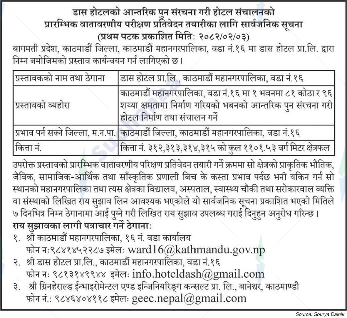 Das Hotel Pvt. Ltd.