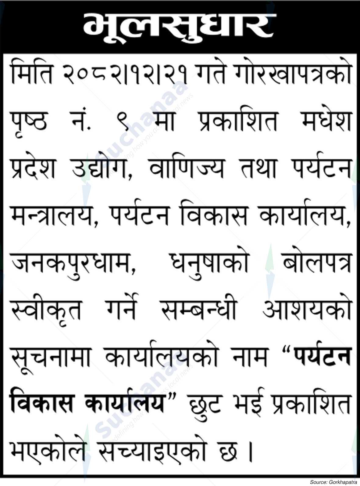 Tourism Development Office, Dhanusha