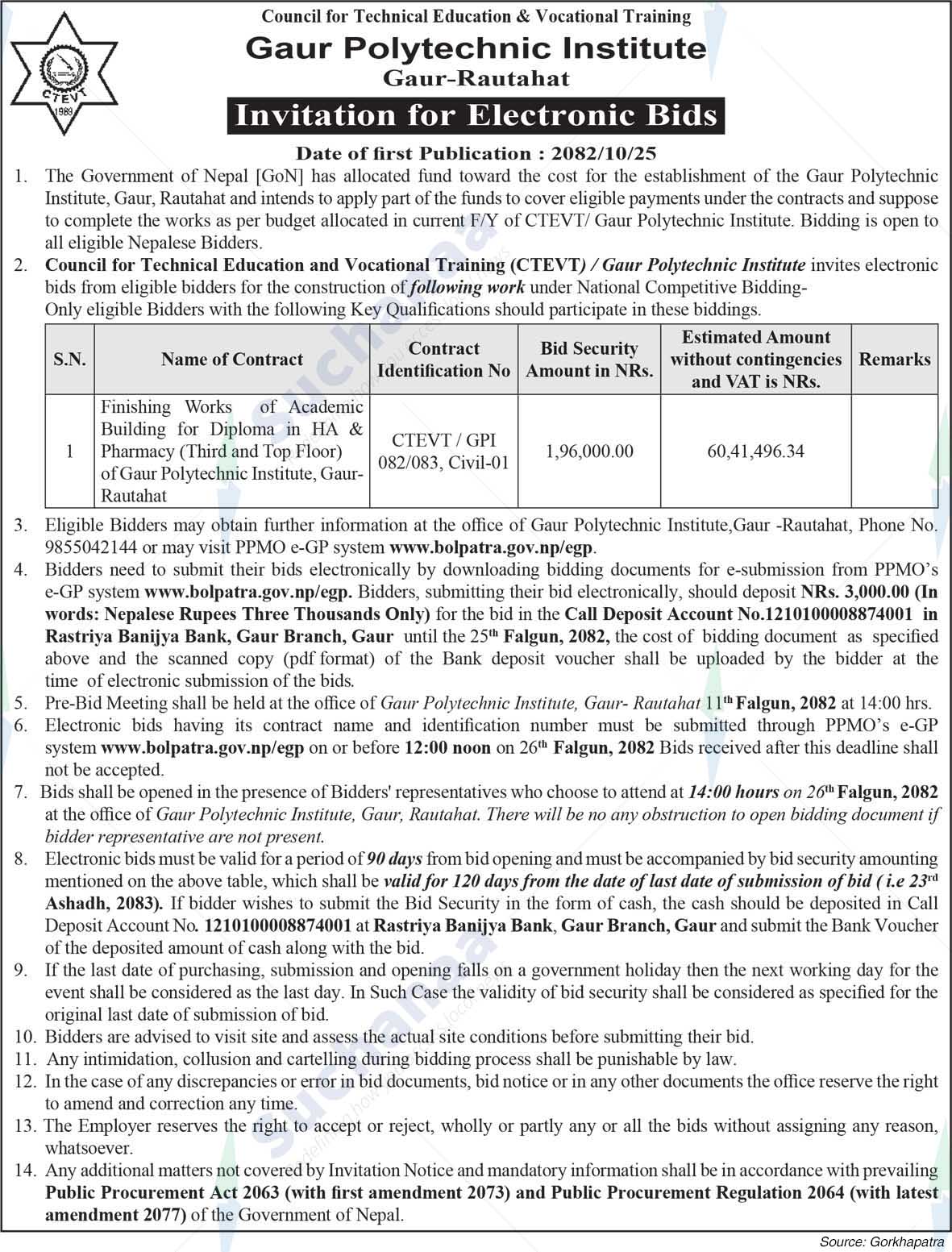Gaur Polytechnic Institute, Gaur-Rautahat