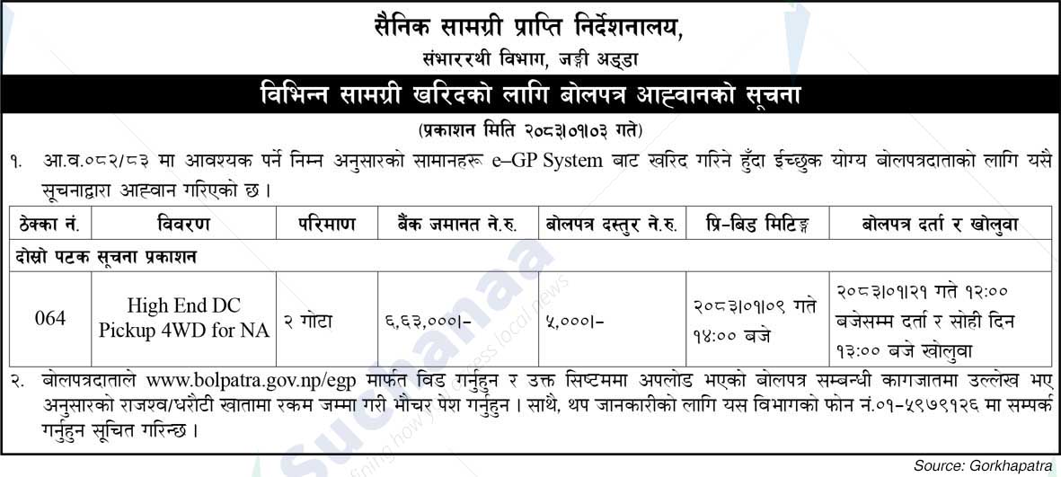 Master General of Ordnance (Provision)