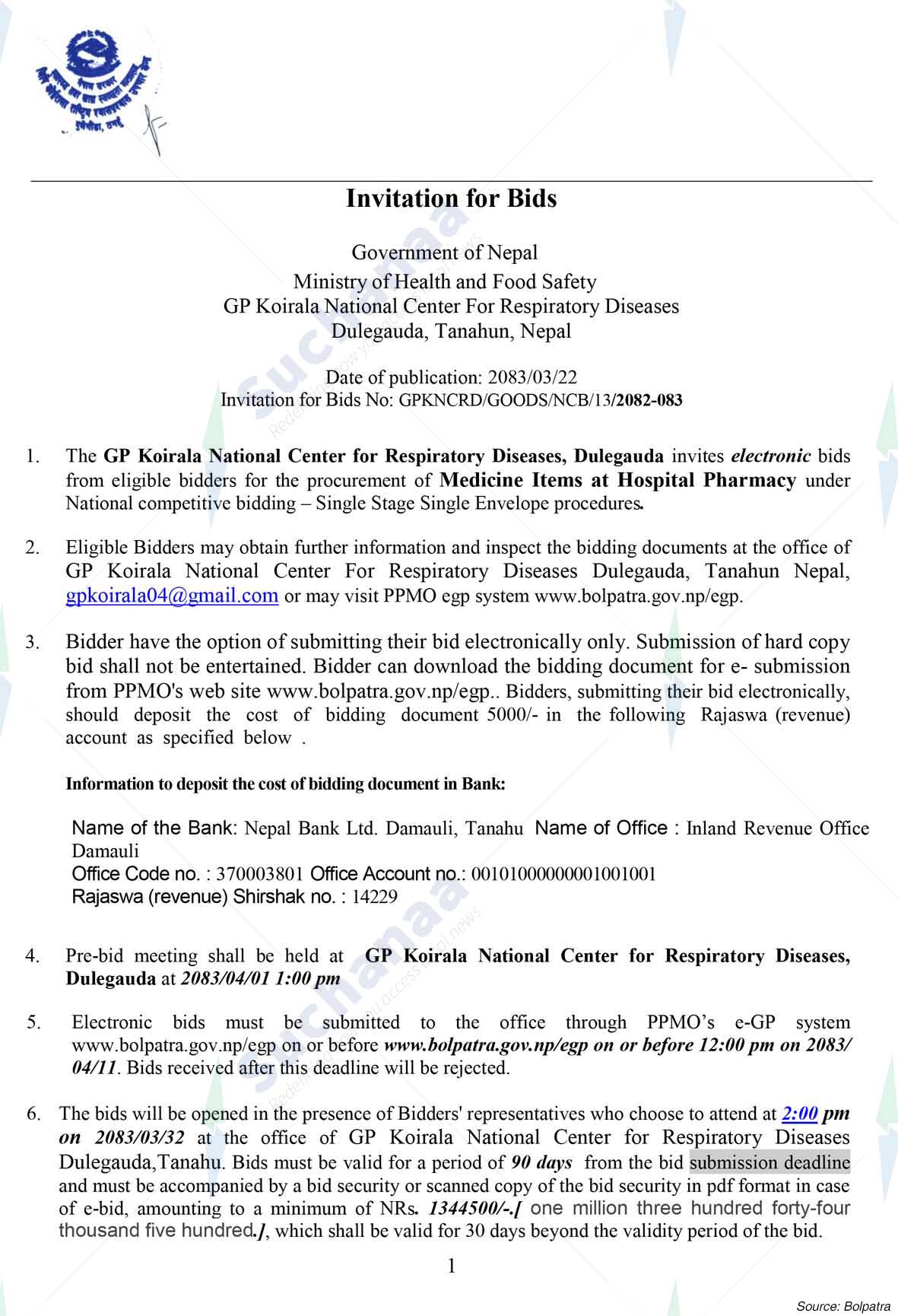 GP Koirala National Centre for Respiratory Diseases