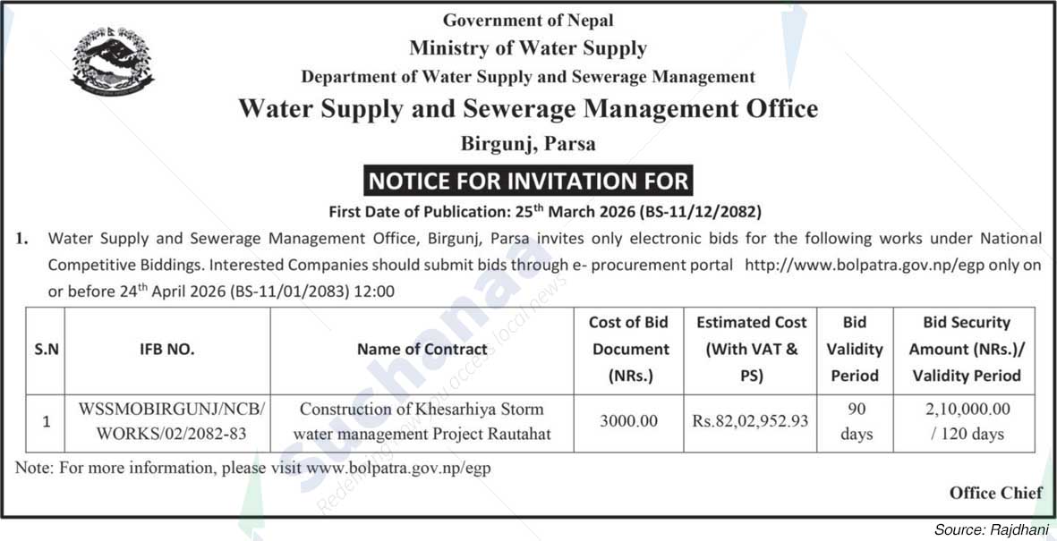 Water Supply and Sewerage Management Office, Parsa