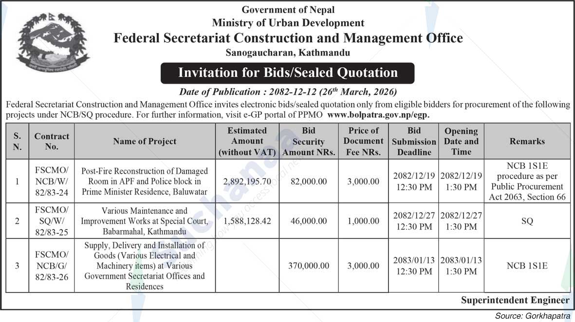 Federal Secretariat Construction and Management Office, Kathmandu