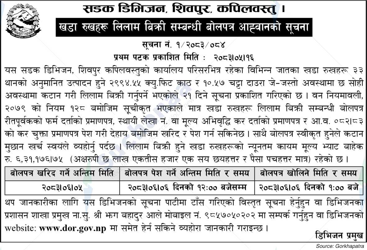 Road Division, Kapilvastu