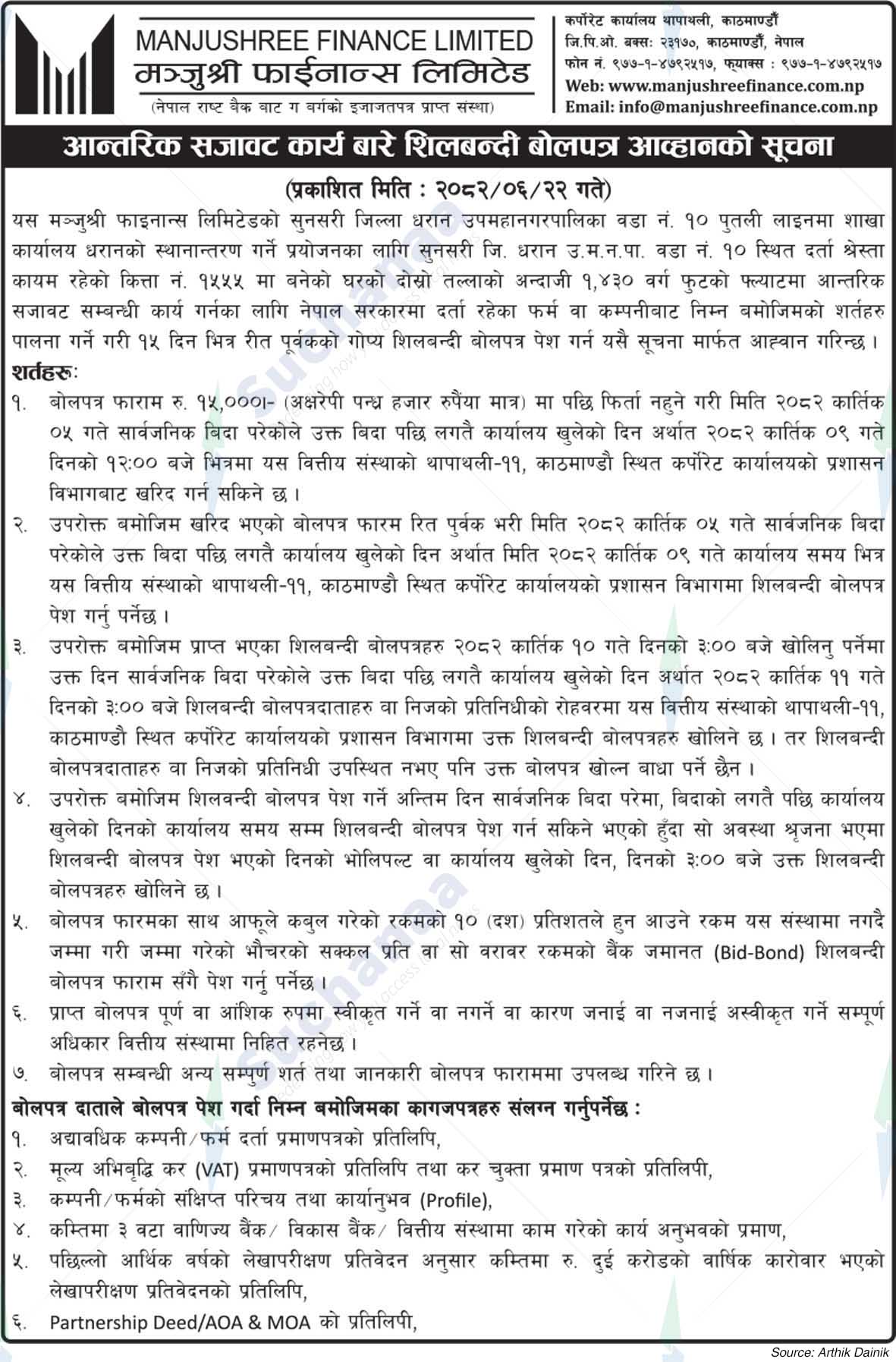 Manjushree Finance Limited