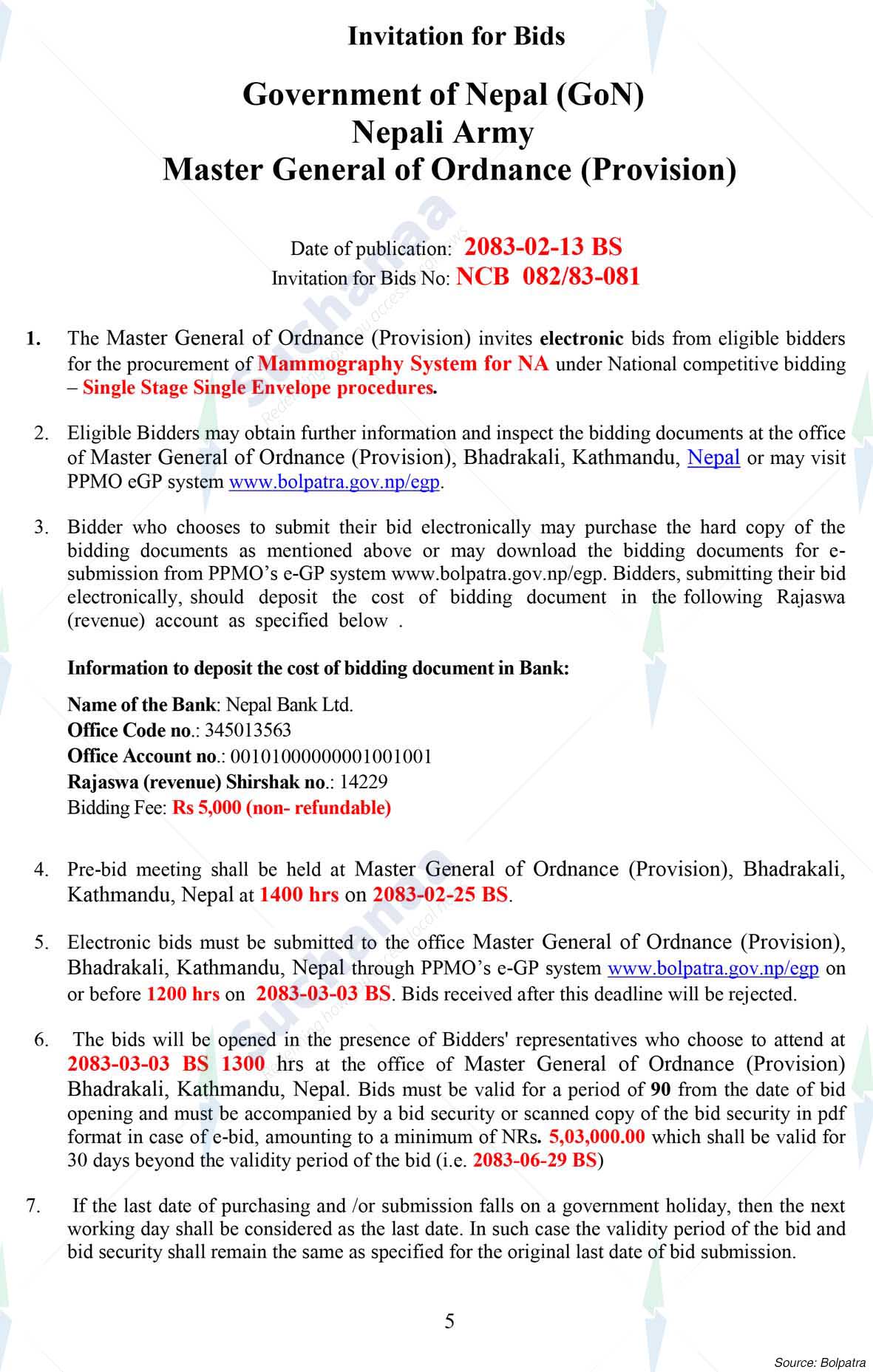 Master General of Ordnance (Provision)