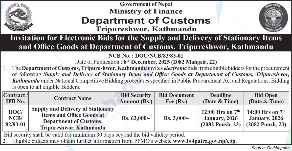 Department of Customs, Tripureshwor, Kathmandu