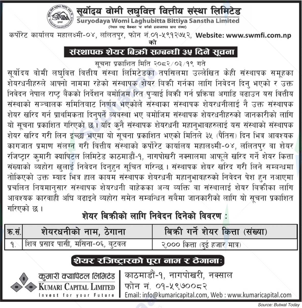 Suryodaya Womi Laghubitta Bittiya Sanstha Limited