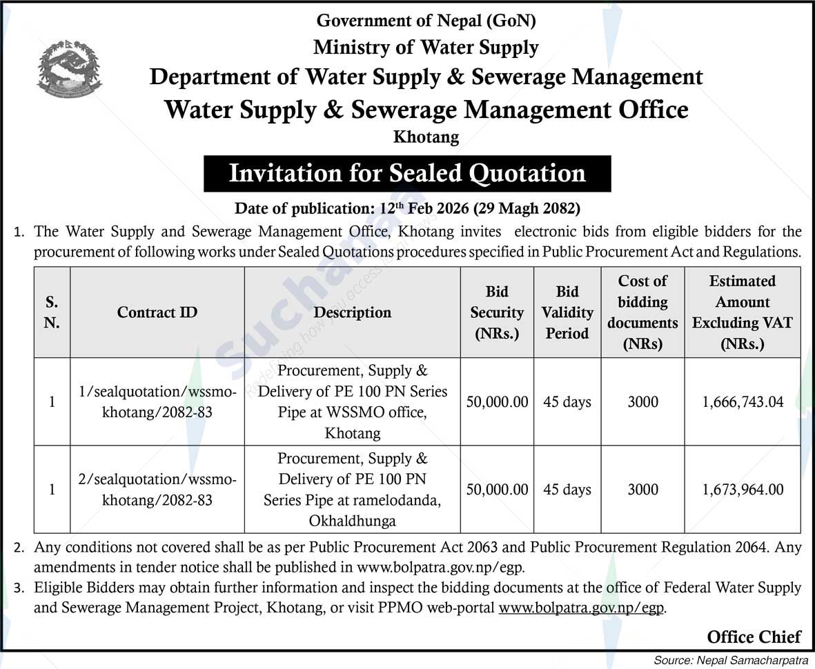 Water Supply & Sewerage Management Office, Khotang