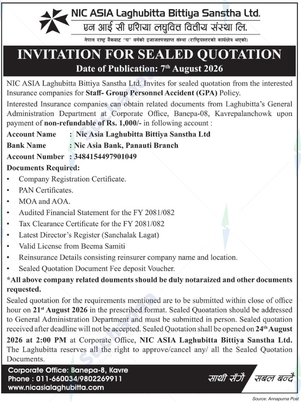 NIC ASIA Laghubitta Bittiya Sanstha Limited
