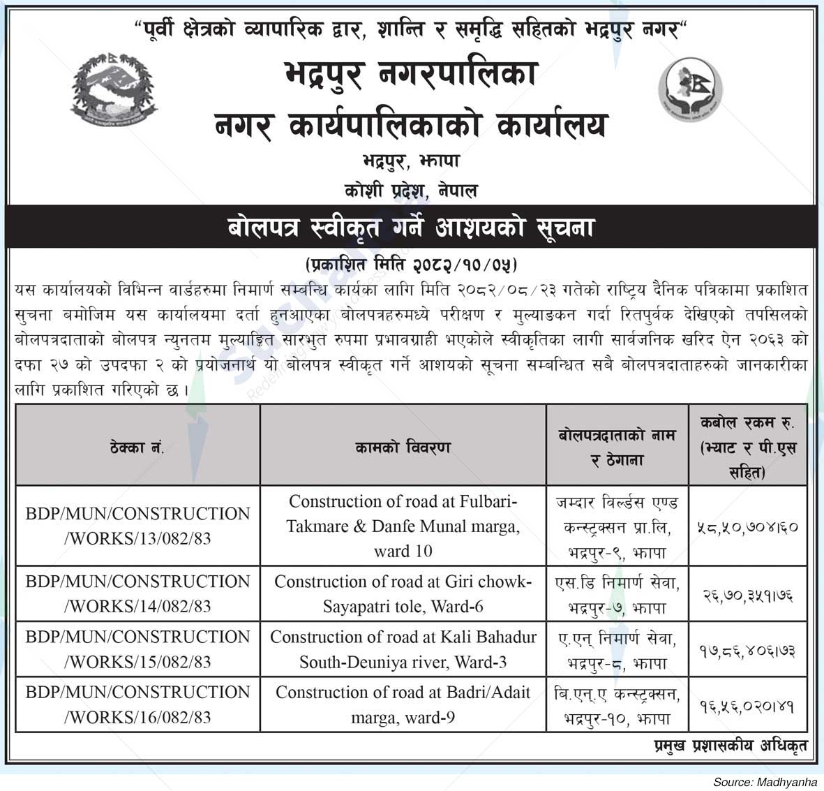 Bhadrapur Municipality