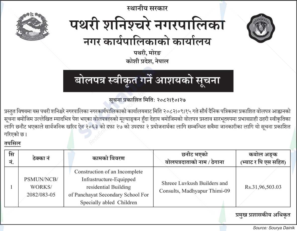 Pathari Shanischare Municipality