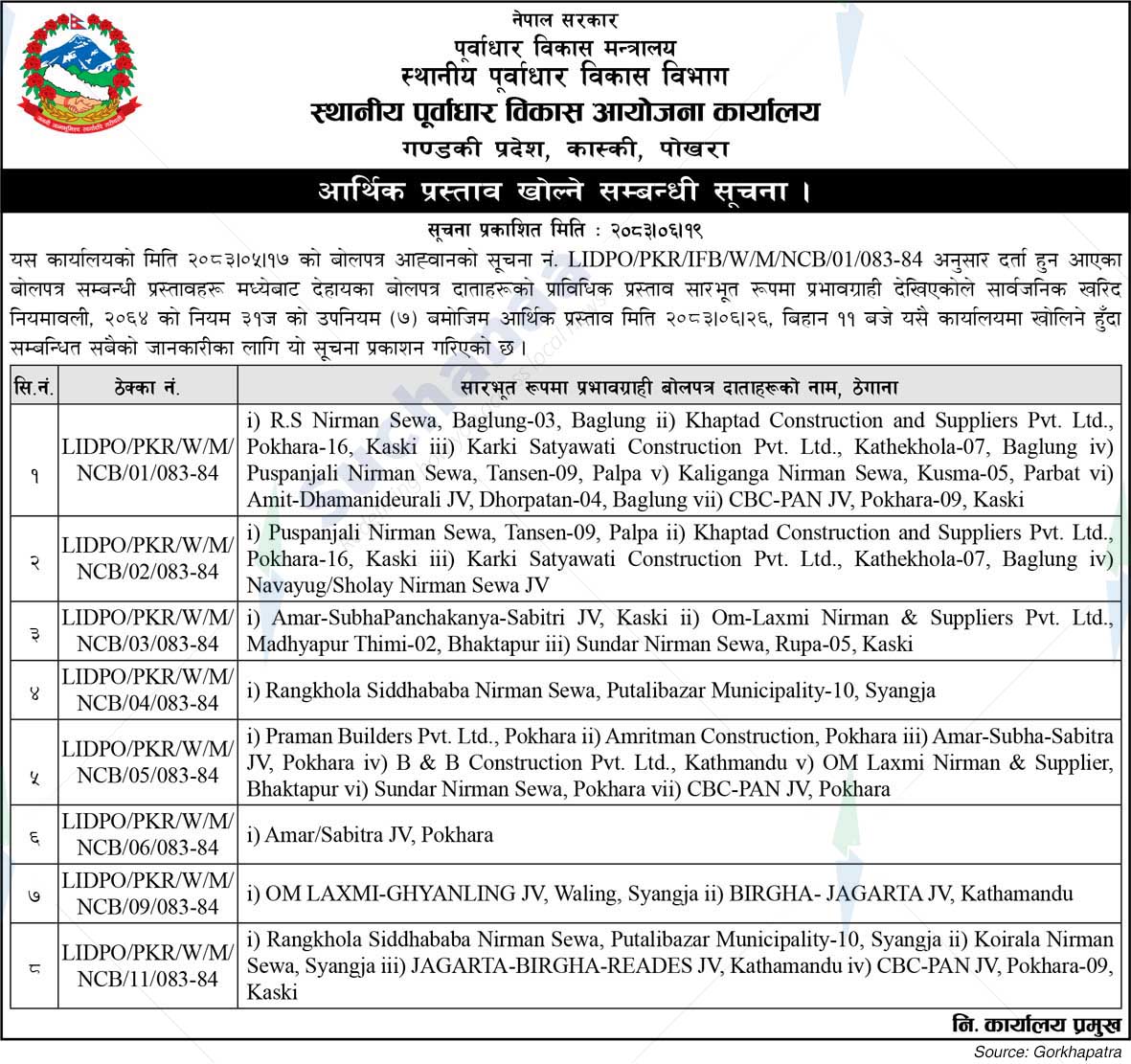 Local Infrastructure Development Project Office,  Pokhara