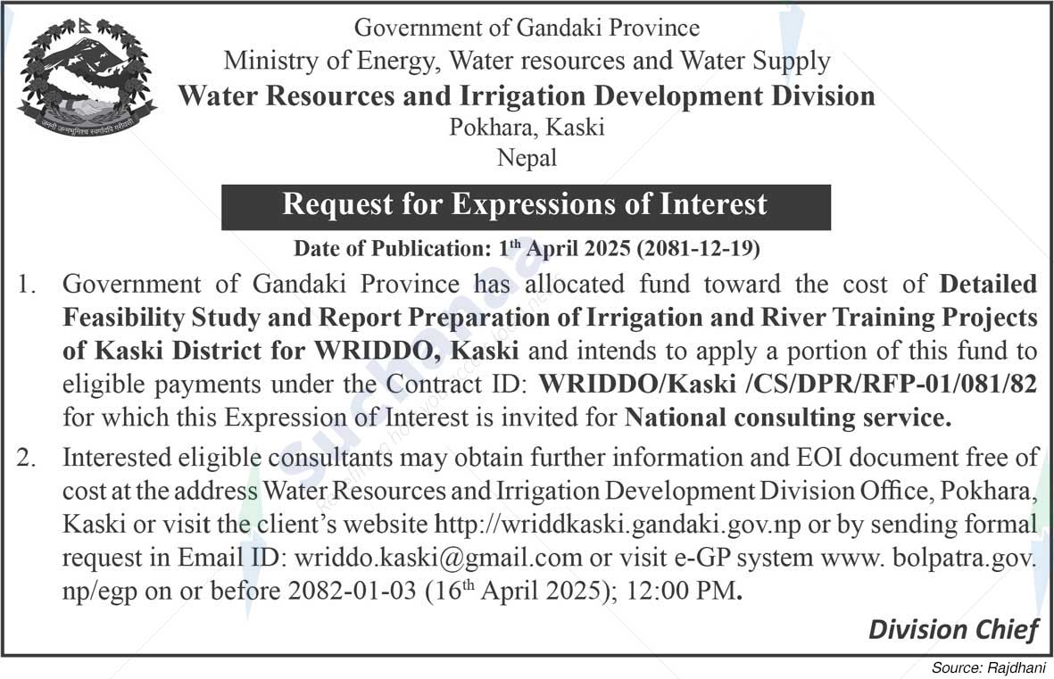 Water Supply Water Resources and Irrigation Development Division