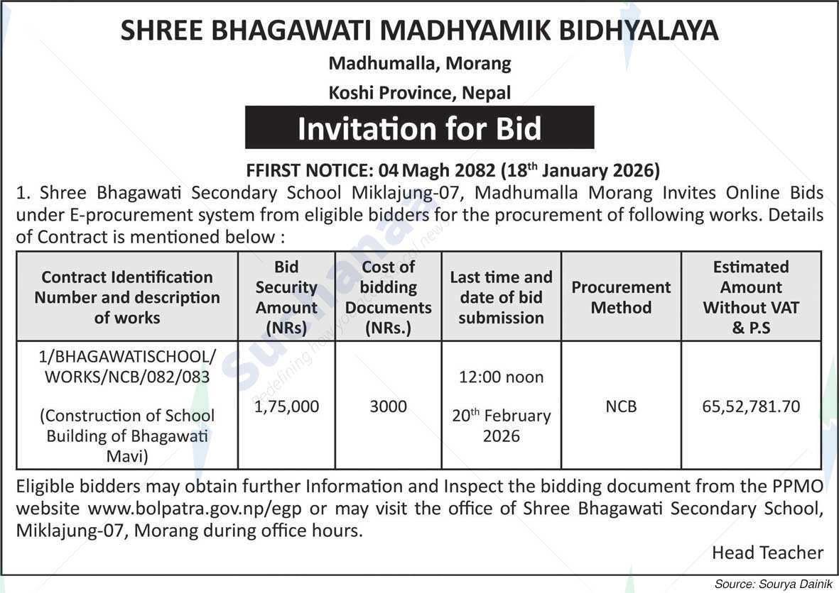 Shree Bhagawati Secondary School, Morang