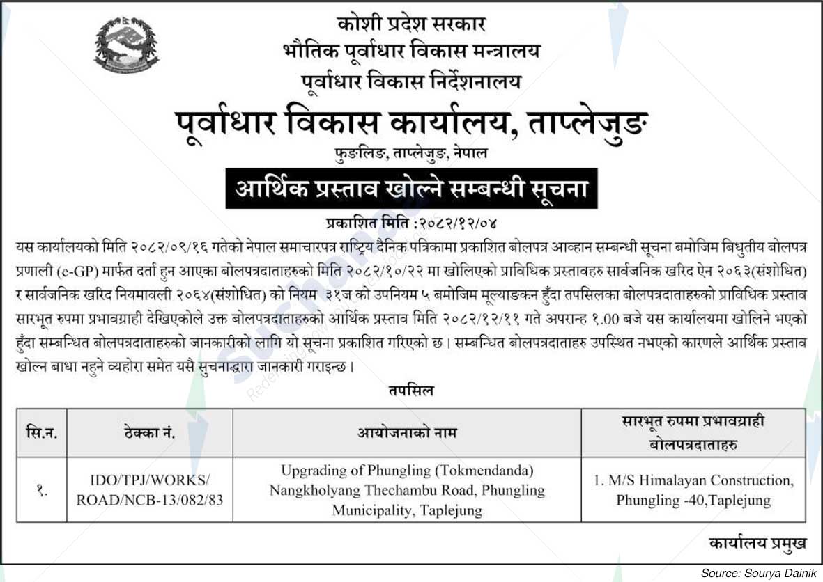 Infrastructure Development Office, Taplejung