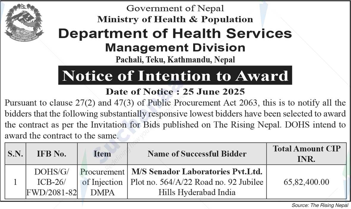Department of Health Services Management Division, Pachali, Teku