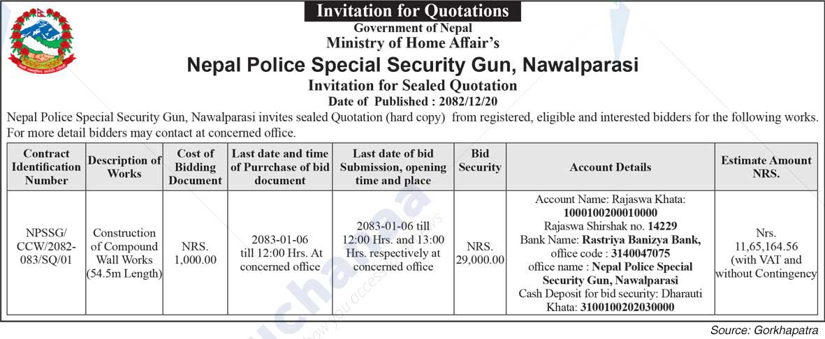 Nepal Police Special Security Gun, Nawalparasi