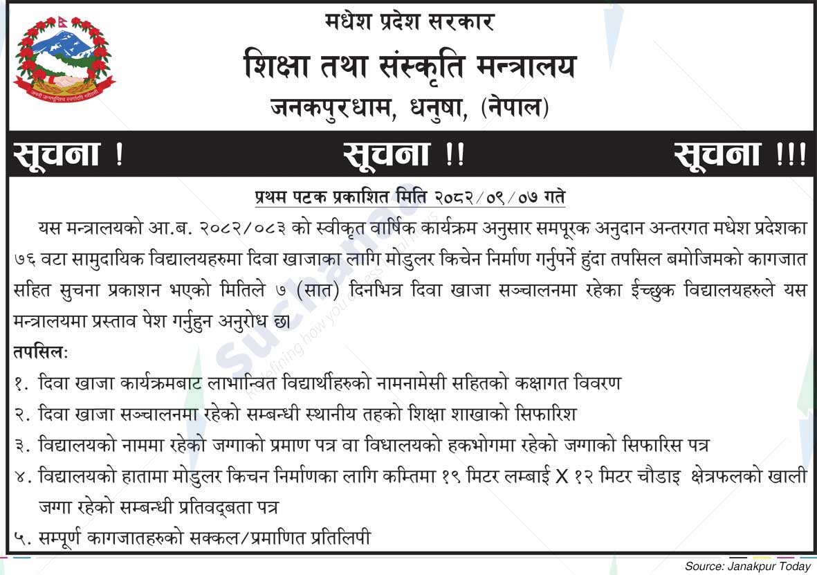 Ministry of Education and Culture, Madhesh