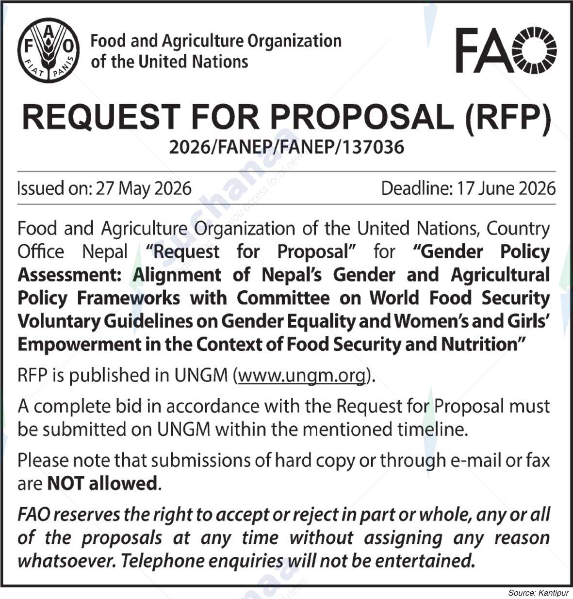 Food and Agriculture Organization of the United Nations (FAO)
