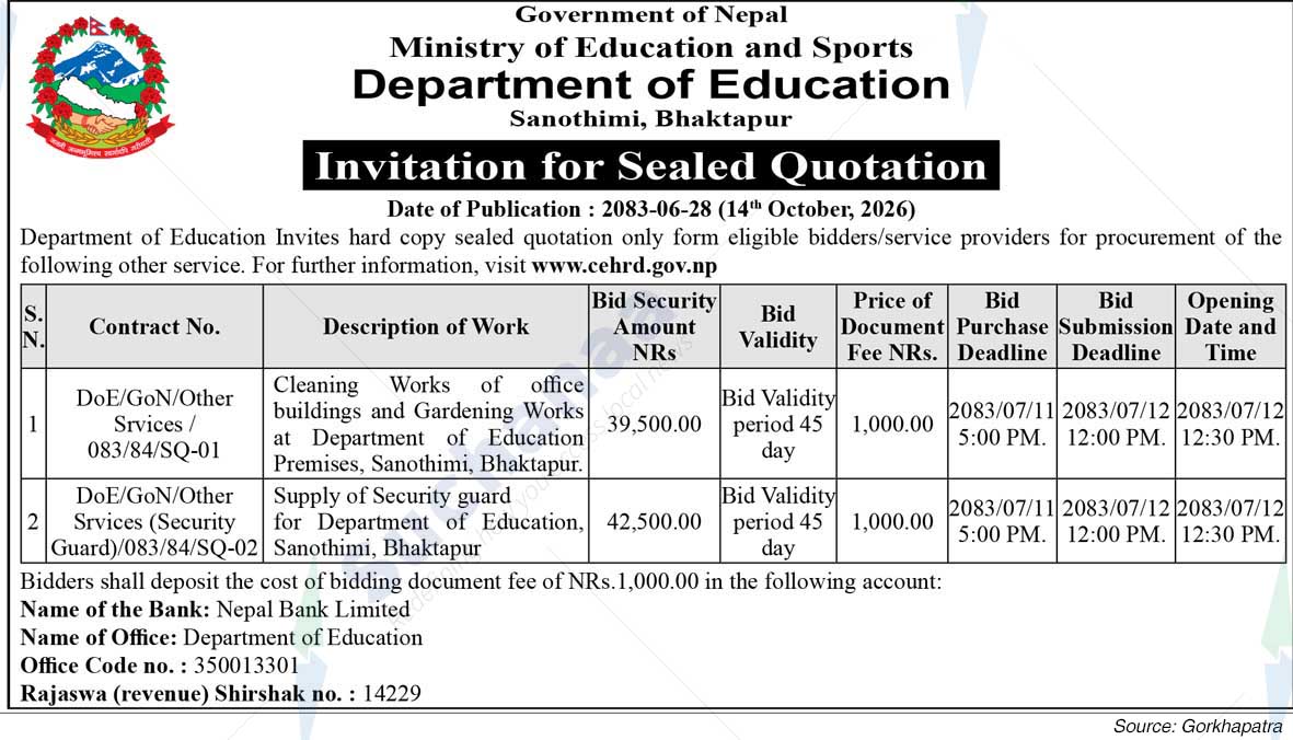 Department of Education, Sanothimi, Bhaktapur