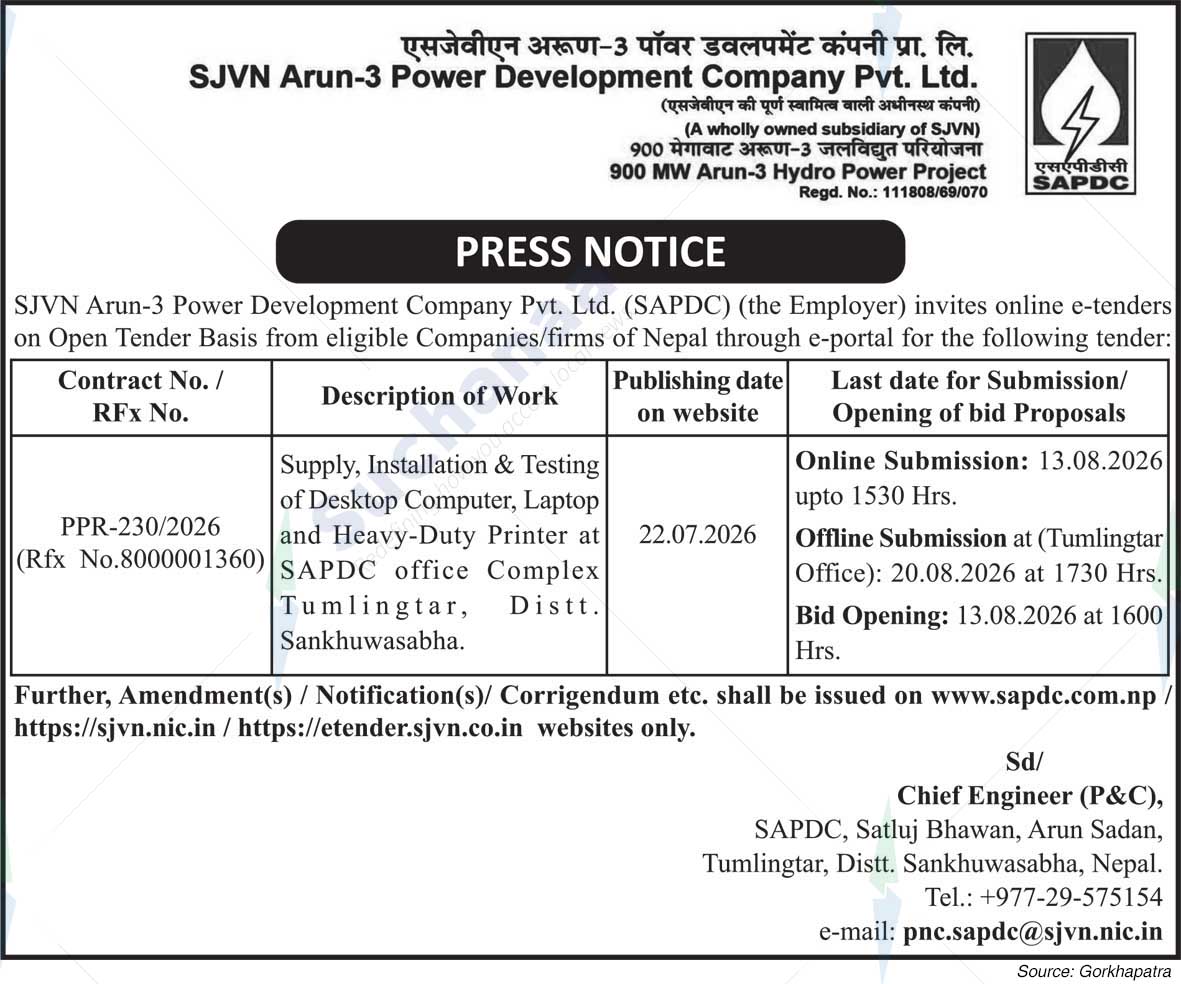 SJVN Arun-3 Power Development Company Pvt. Ltd.