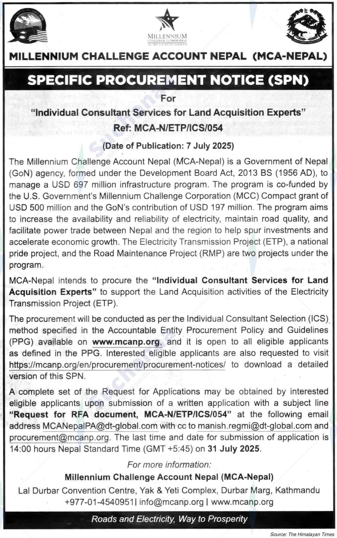 Millennium Challenge Account Nepal (MCA-Nepal)