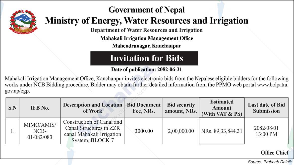 Mahakali Irrigation Management Office, Mahendranagar, Kanchanpur