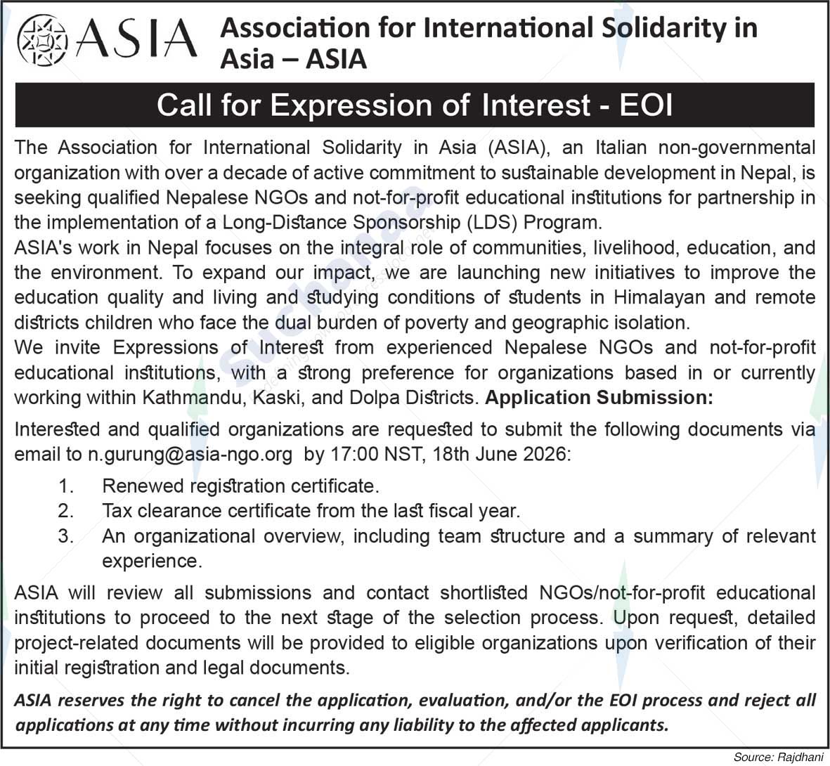 Association for International Solidarity in Asia (ASIA)