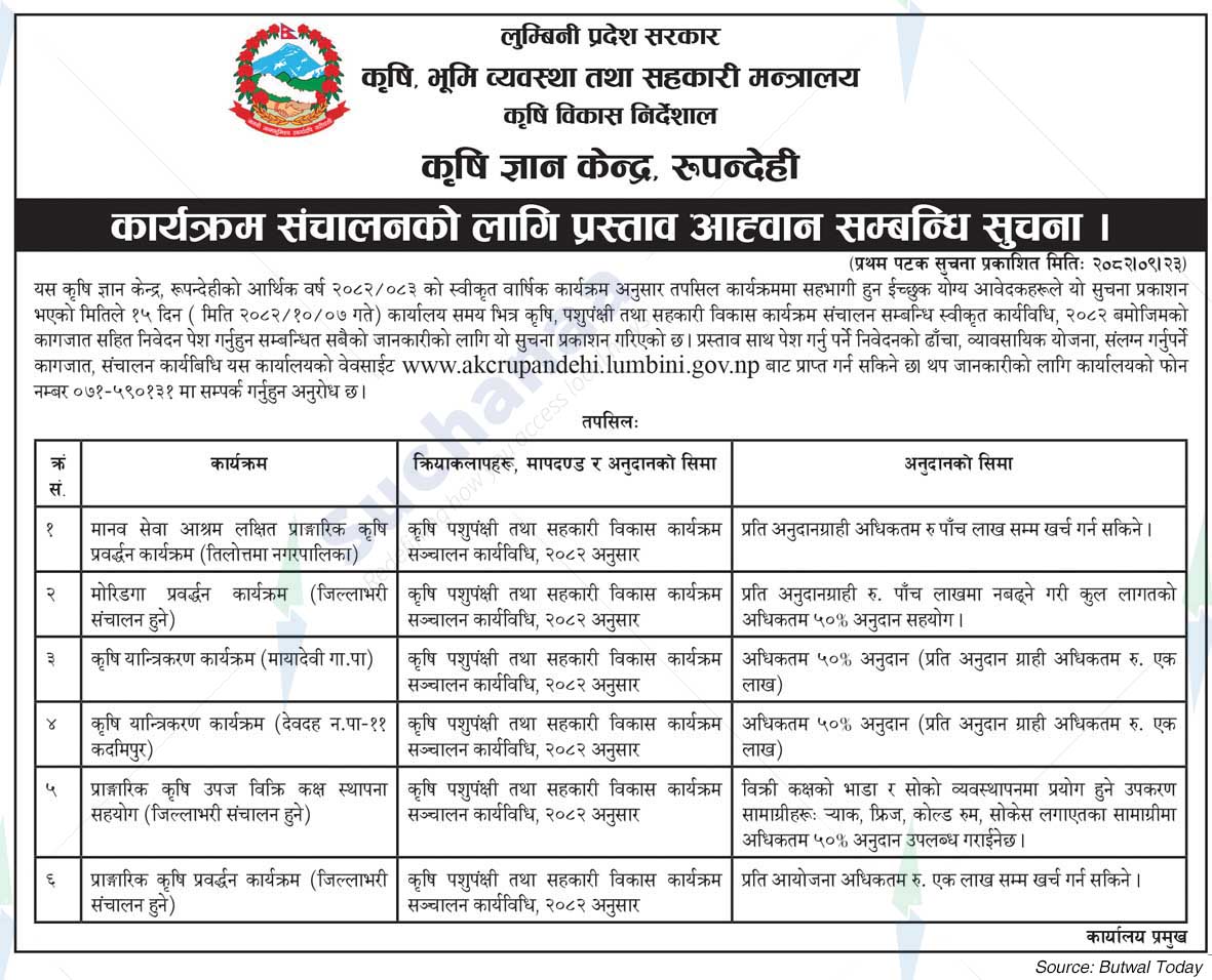 Agricultural Knowledge Center, Rupandehi