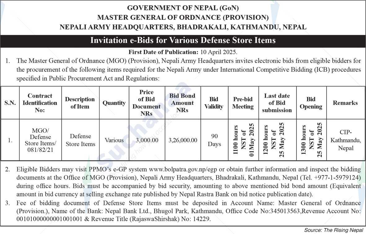 Master General of Ordnance (MGO) (Provision)
