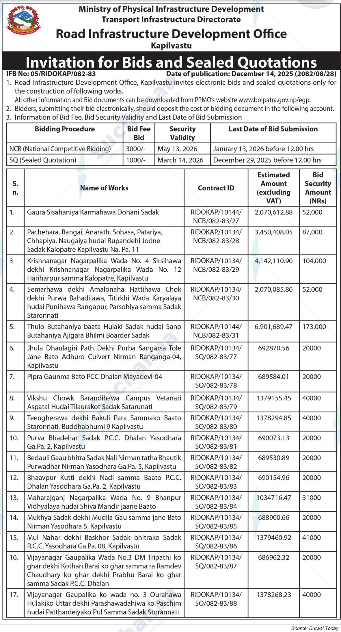 Road Infrastructure Development Office, Kapilvastu