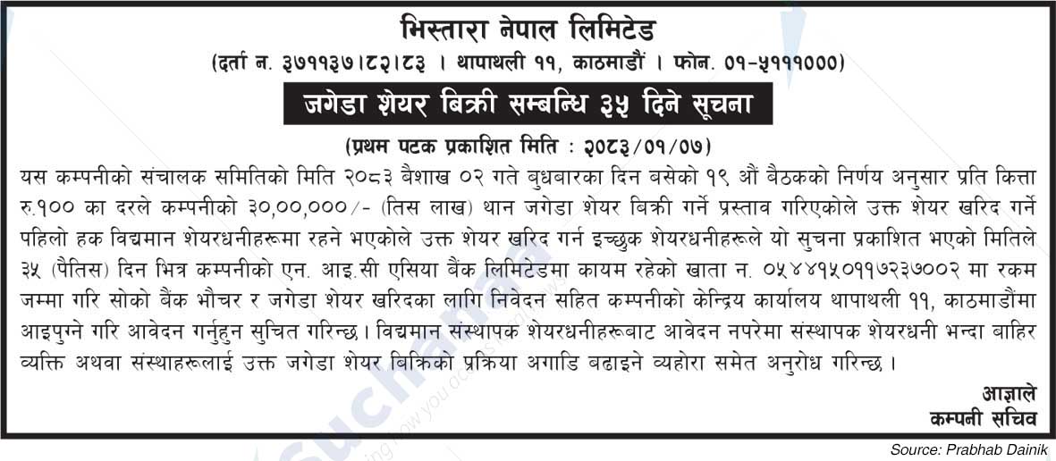 Vistara Nepal Limited, Thapathali, Kathmandu