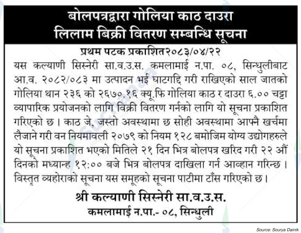 Shree Kalyani Sisneri Saa.Wa.Wo.Sa.