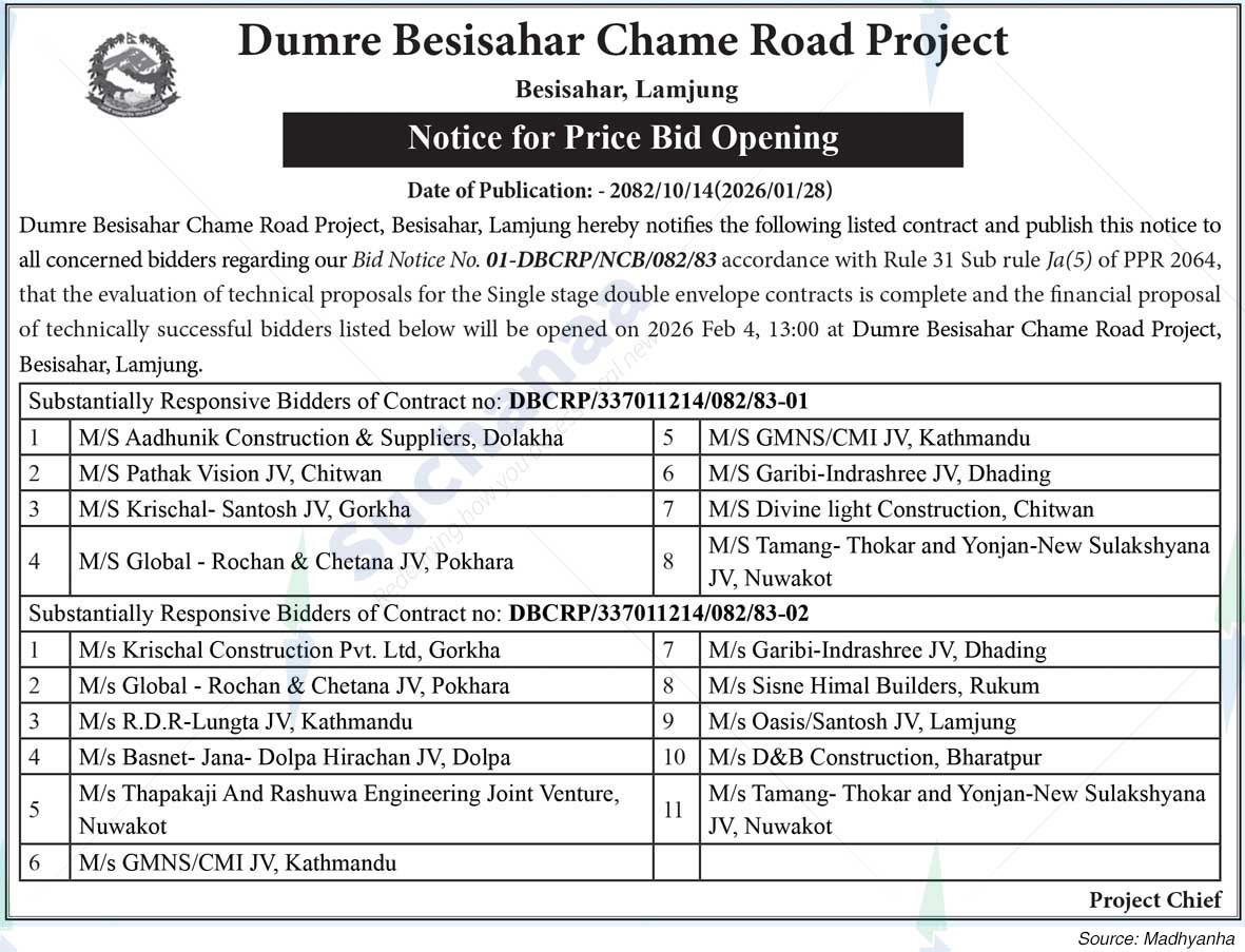 Dumre Besisahar Chame Road Project