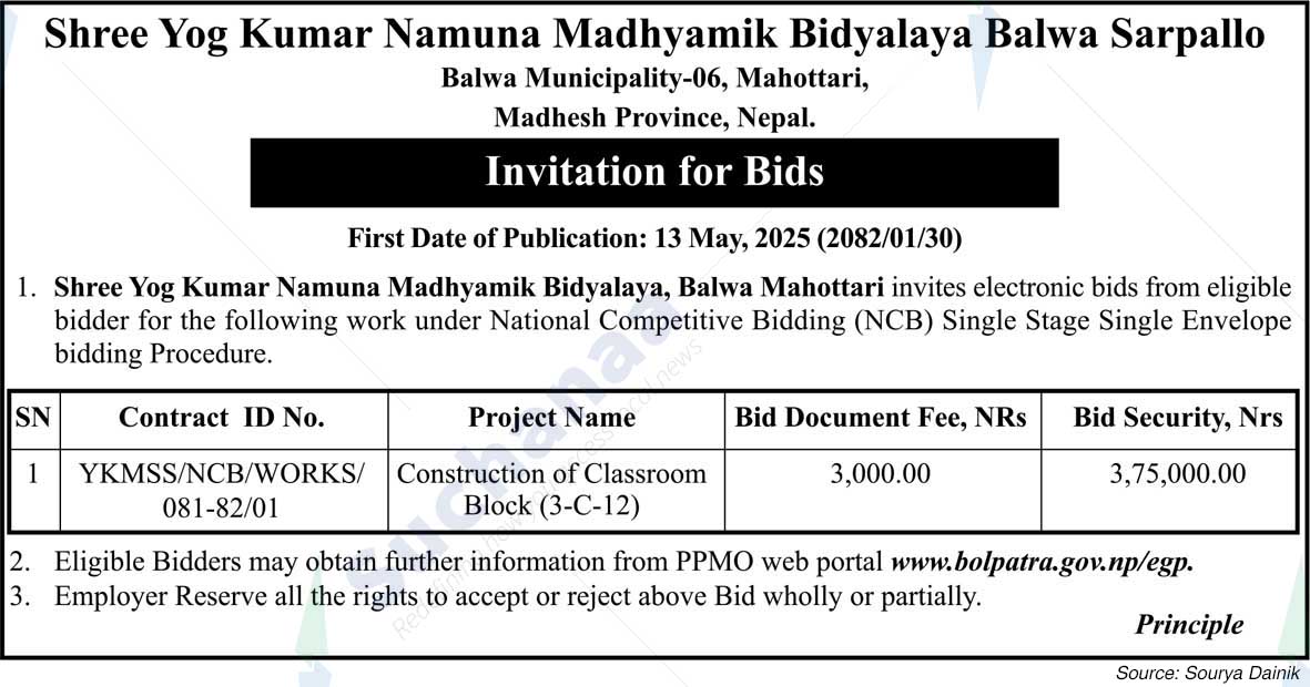 Shree Yog Kumar Namuna Madhyamik Bidyalaya Balwa Sarpallo