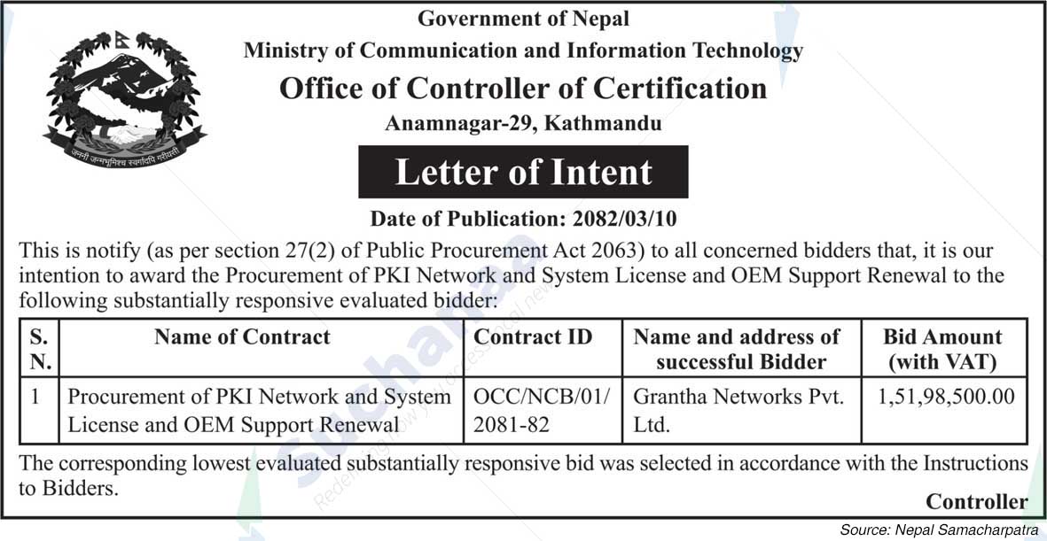 Office of Controller of Certification, Anamnagar