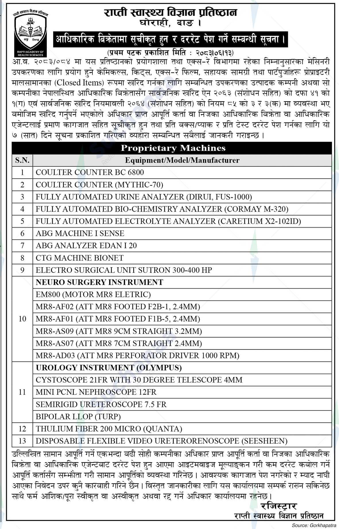 Rapti Academy of Health Sciences