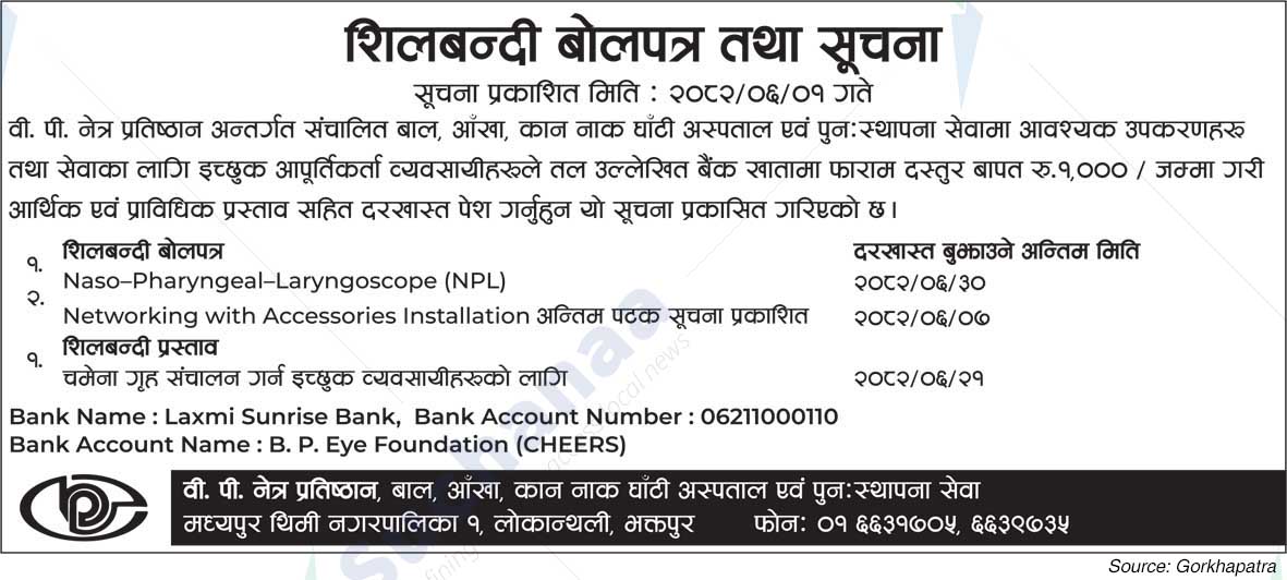 B. P. Ophthalmology Institute