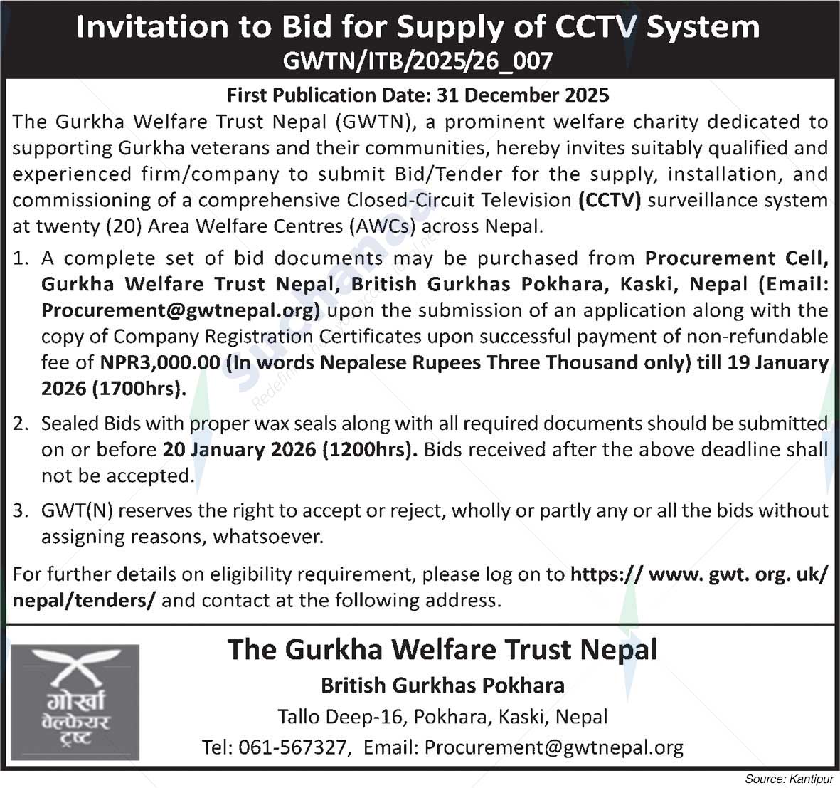 The Gurkha Welfare Trust, AWC Kaski