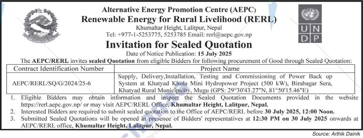 Renewable Energy for Rural Livelihood (RERL)