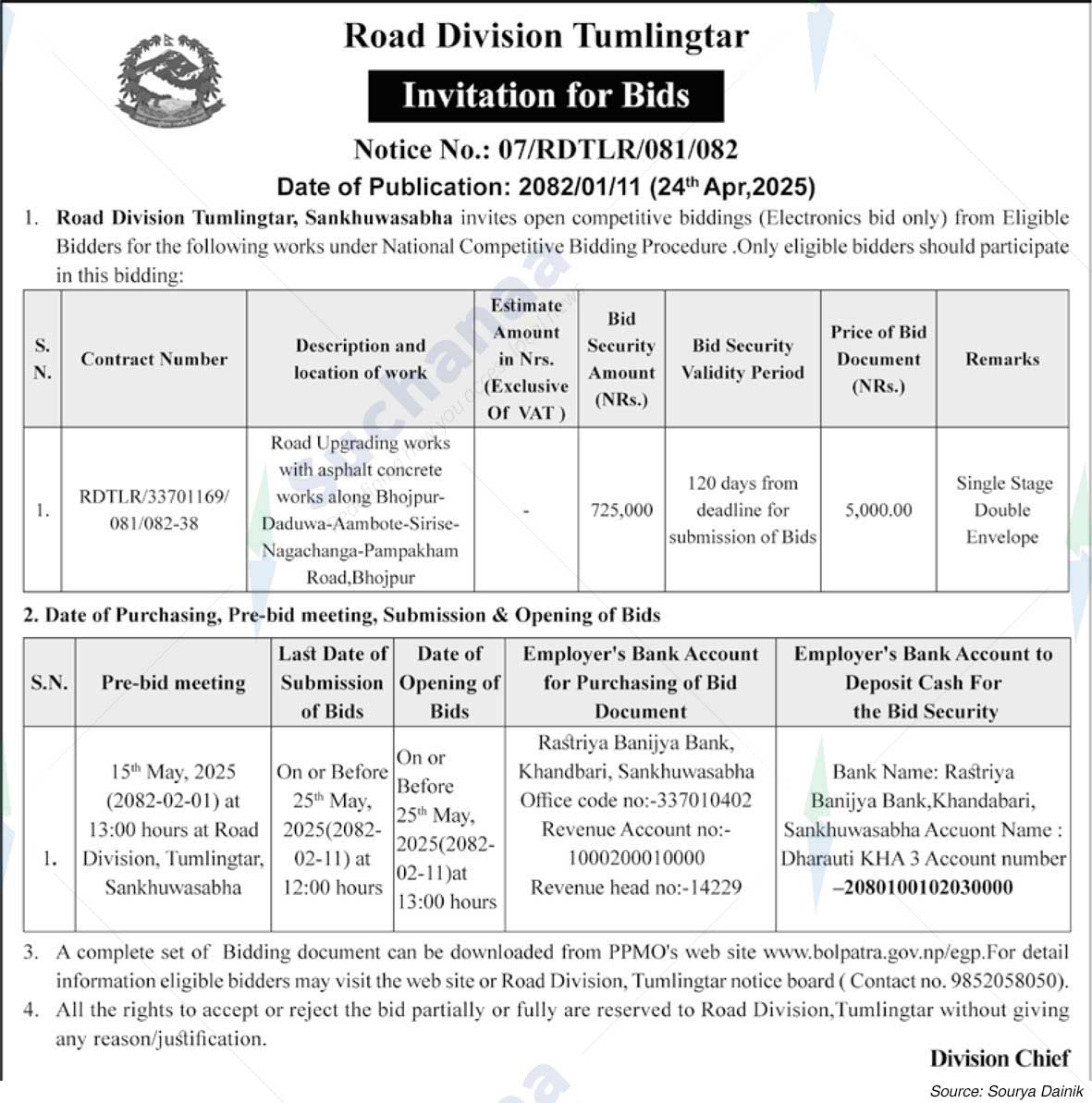 Road Division Tumlingtar