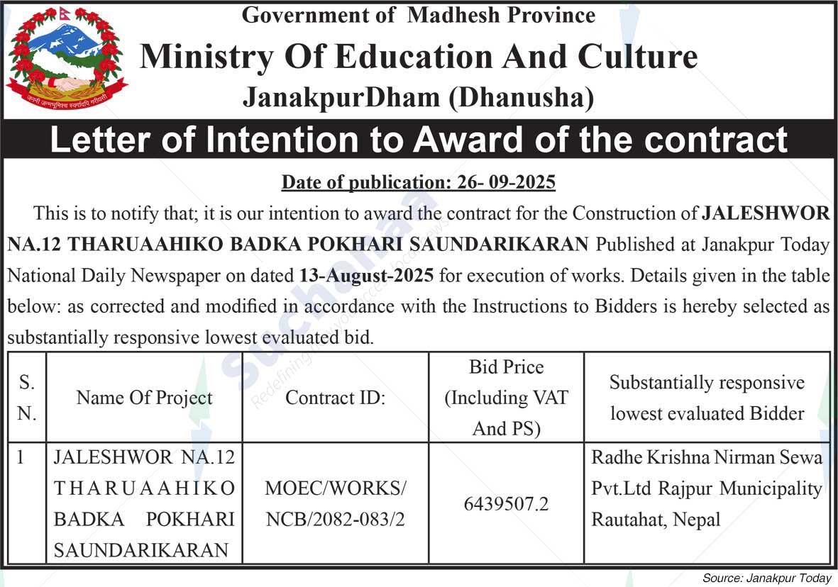 Ministry of Education and Culture, Madhesh