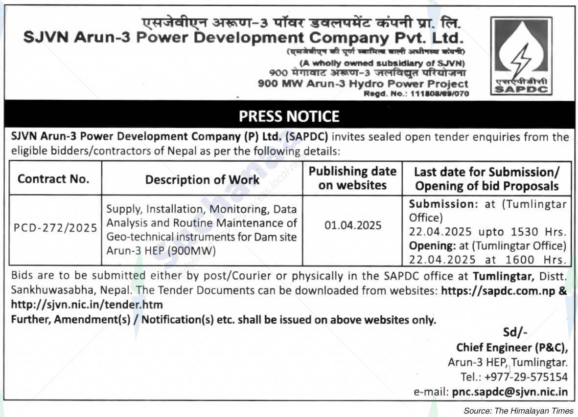 SJVN Arun-3 Power Development Company Pvt. Ltd.