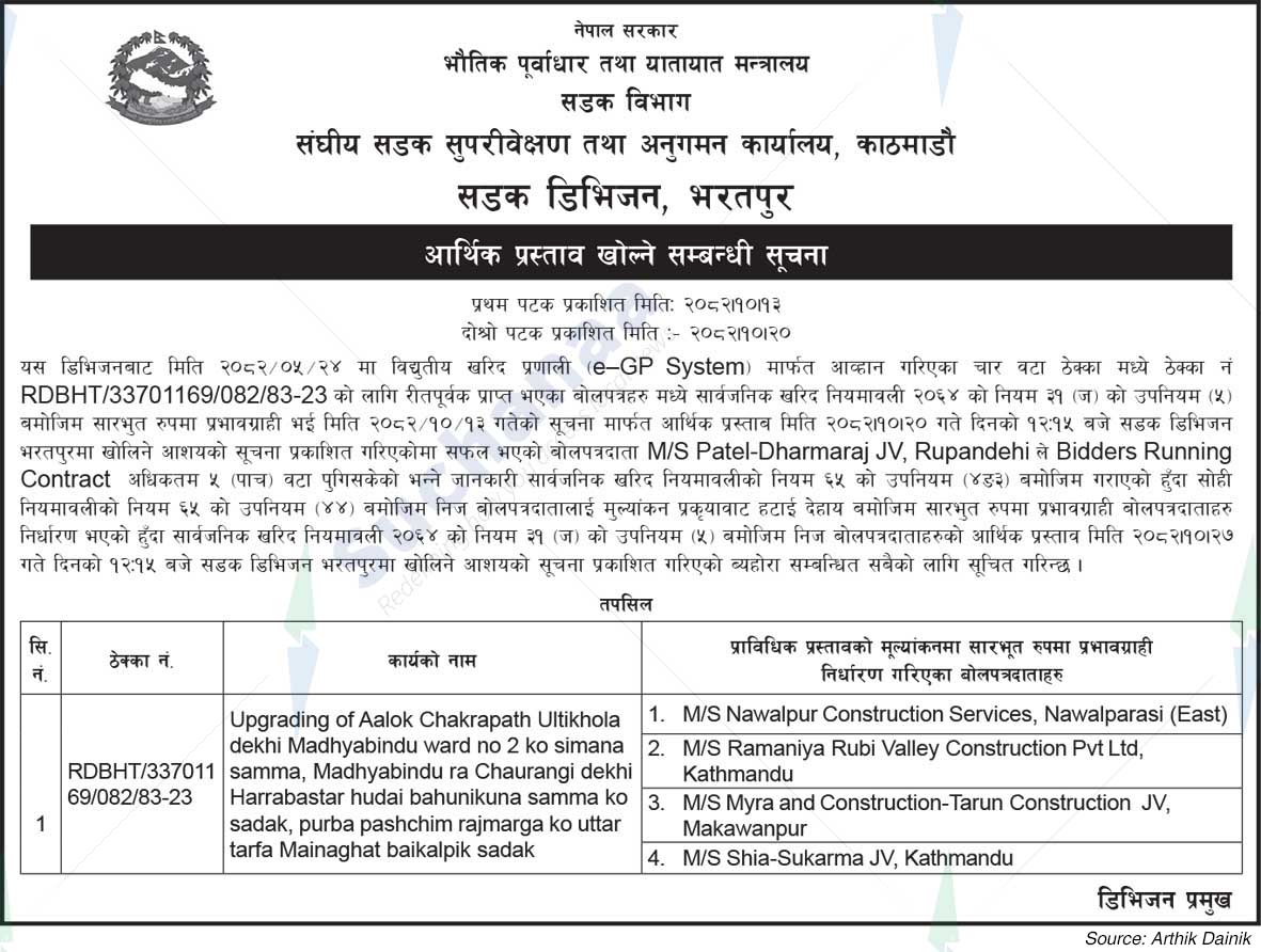 Road Division, Bharatpur