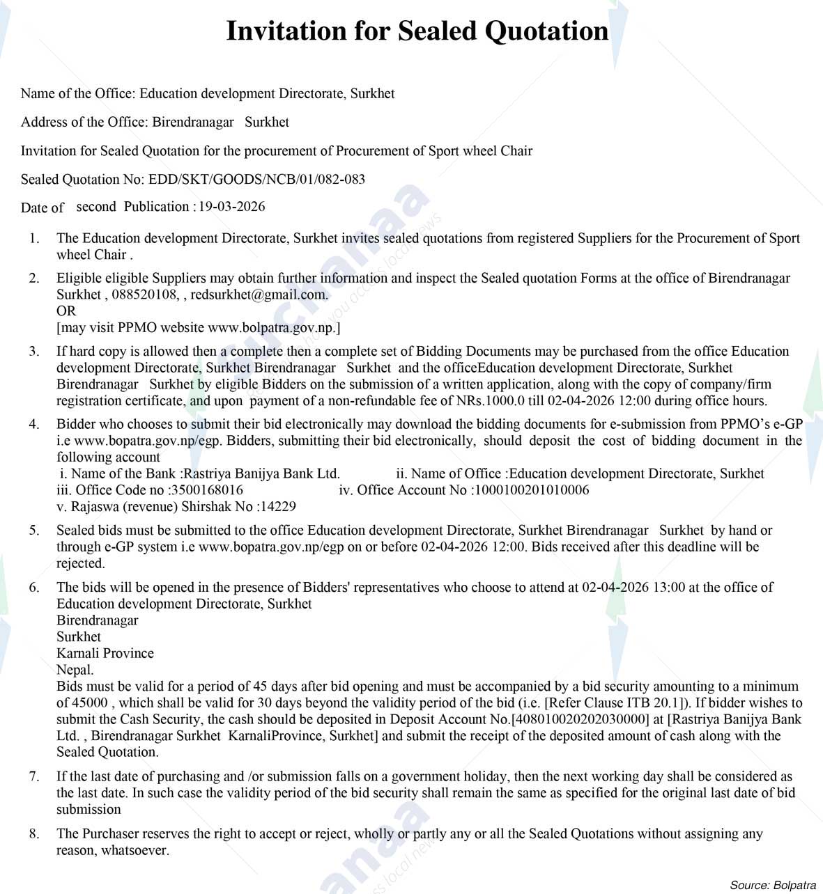 Education development Directorate, Surkhet