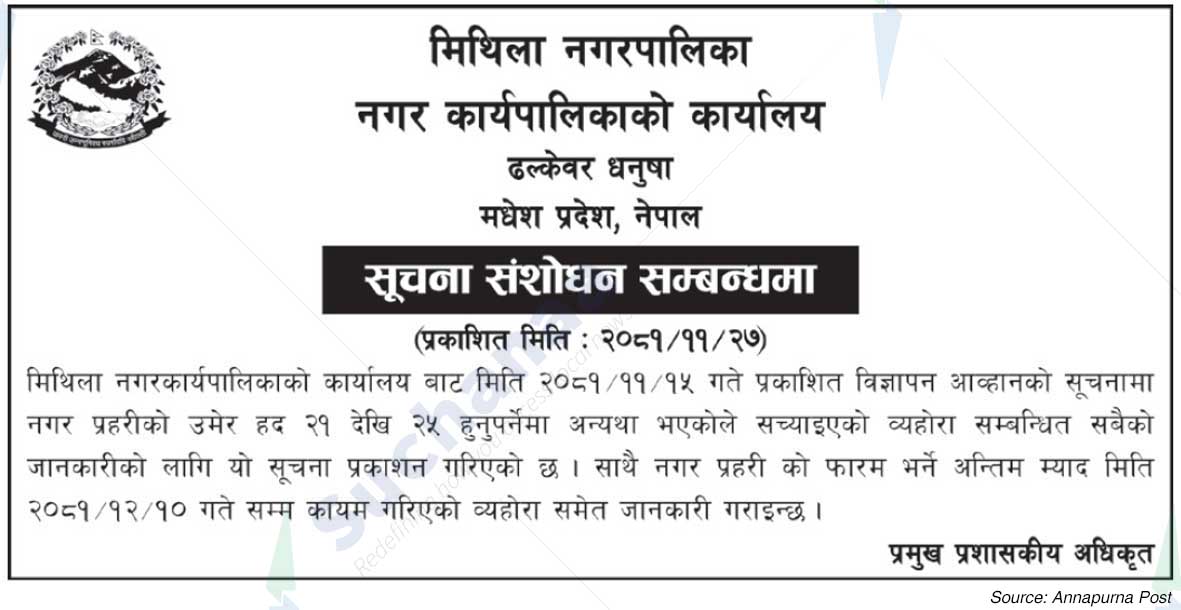 Mithila Municipality City