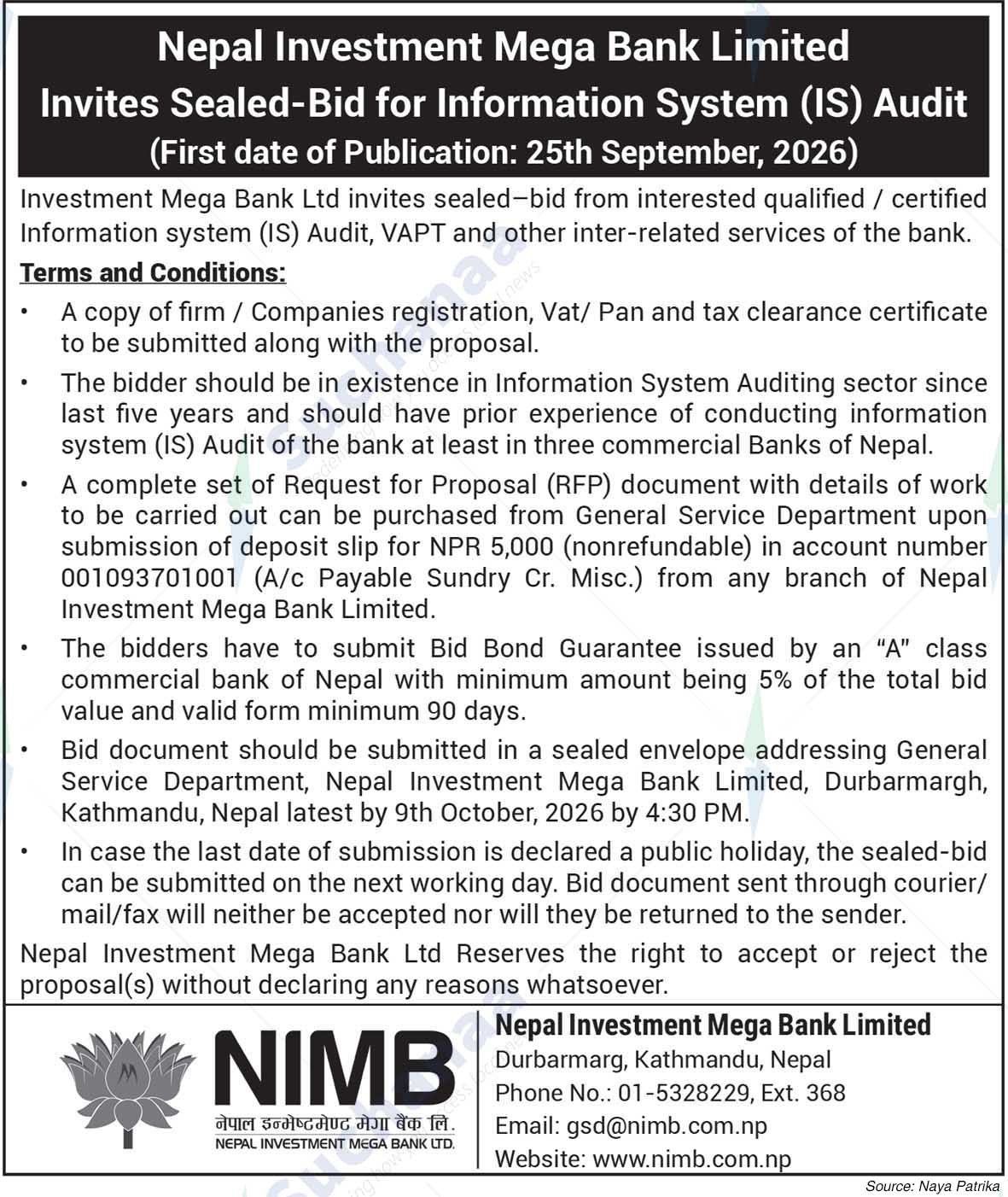 Nepal Investment Mega Bank Ltd. (NIMB)