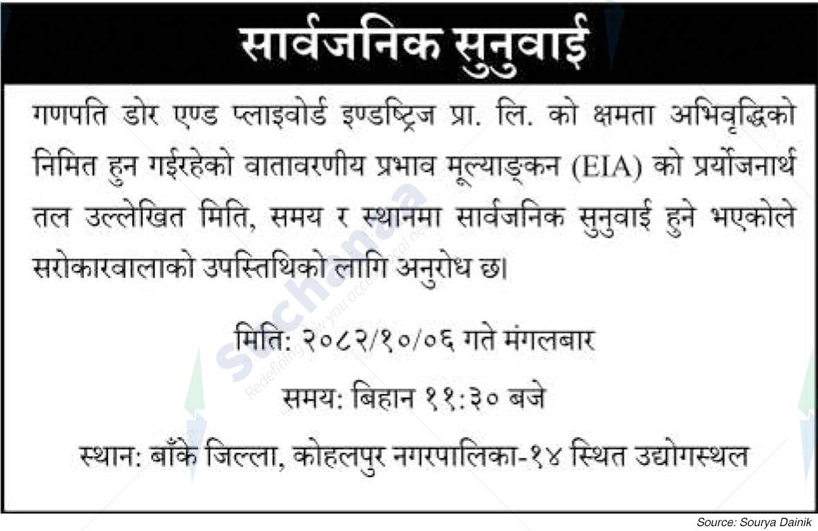 Ganapati Door & Plywood Industries Pvt. Ltd., Banke